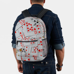 Deck Of Scatter Playing Cards Pattern, Printed Backpack