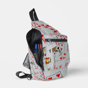 Deck Of Scatter Playing Cards Pattern, Sling Bag