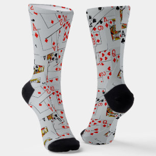 Deck Of Scattered Playing Cards, Crew Socks