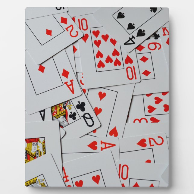 Deck Of Scattered Playing Cards Pattern, Plaque (Front)
