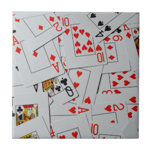 Deck Of Scattered Playing Cards Pattern, Tile
