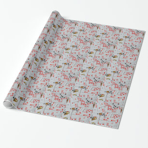 Deck Of Scattered Playing Cards Pattern, Wrapping Paper