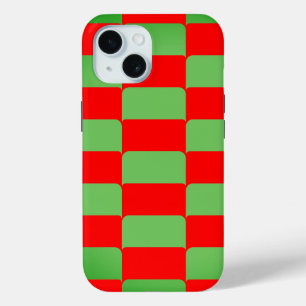 Deck of Squares in Green and Red iPhone 15 Case