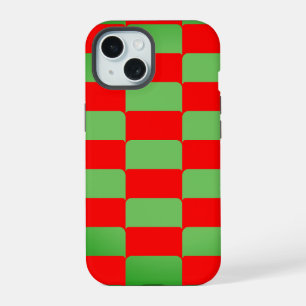 Deck of Squares in Green and Red iPhone 15 Case