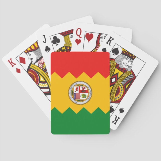 Deck Playing Cards with Flag of Los Angeles, USA (Back)