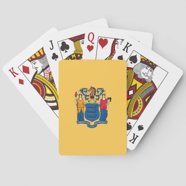 Deck Playing Cards with Flag of New Jersey, USA (Back)
