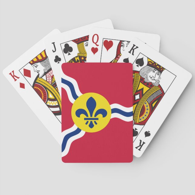 Deck Playing Cards with Flag of St. Louis, USA (Back)
