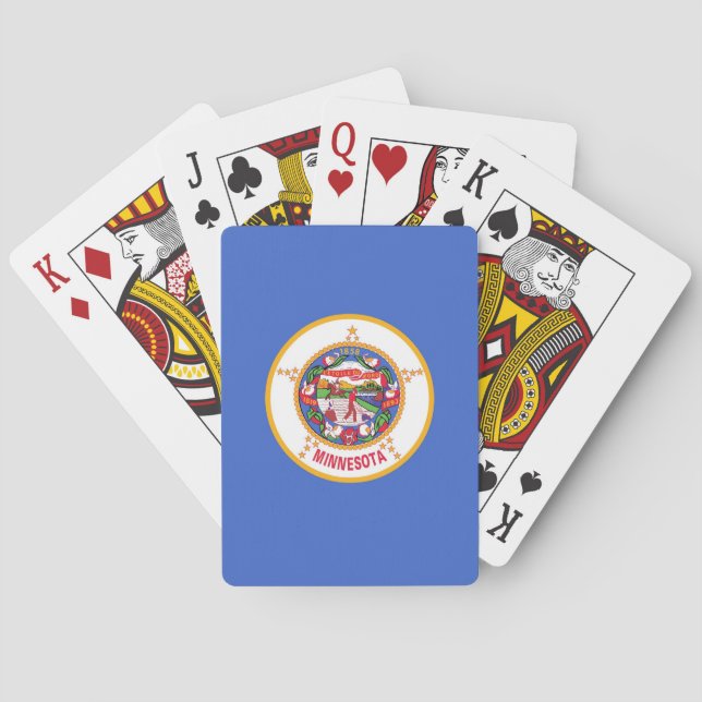 Deck Playing Cards with old Flag of Minnesota (Back)