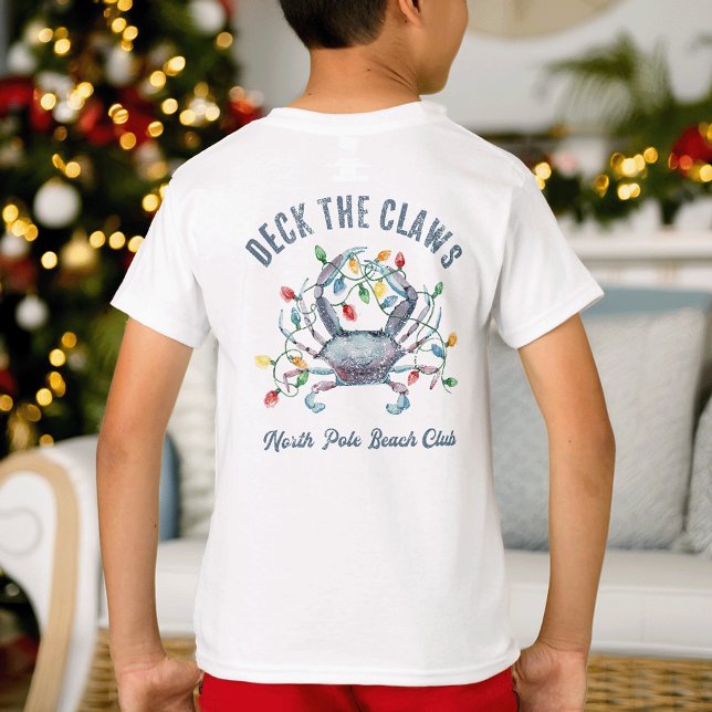 “Deck the Claws” Blue Crab Christmas T-Shirt (Creator Uploaded)