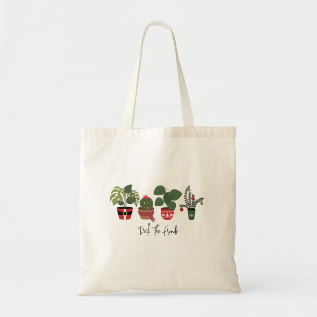 Deck The Fronds Houseplant Christmas Tote Bag (Front)
