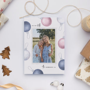 Deck the Halls Bauble Photo Christmas Holiday Card
