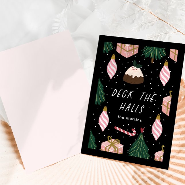 Deck the Halls Black Pink Holiday Gifts Christmas (Creator Uploaded)