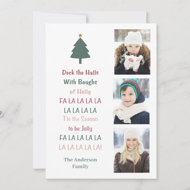 Deck The Halls Christmas Holiday Card (Front)