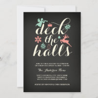 Deck The Halls Christmas Holiday Invitation