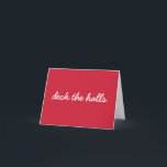 Deck The Halls Christmas Simple Script Red Holiday Card<br><div class="desc">This stylish holiday card has the Christmas saying Deck The Halls in simple red and white script typography.</div>
