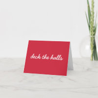 Deck The Halls Christmas Simple Script Red