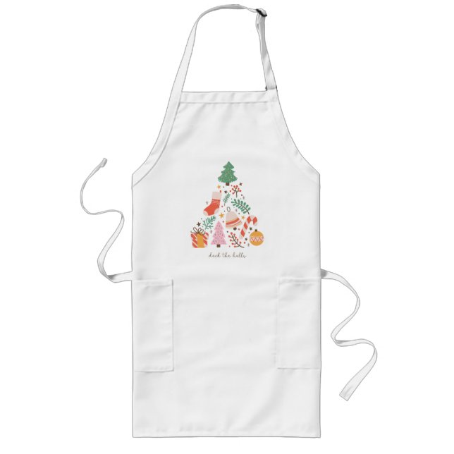 Deck The Halls Christmas Tree  Long Apron (Front)