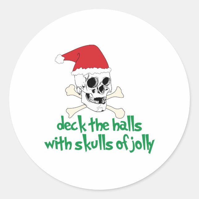 Deck The Halls Classic Round Sticker (Front)