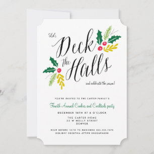 Deck the Halls Festive Holiday Party Invitation