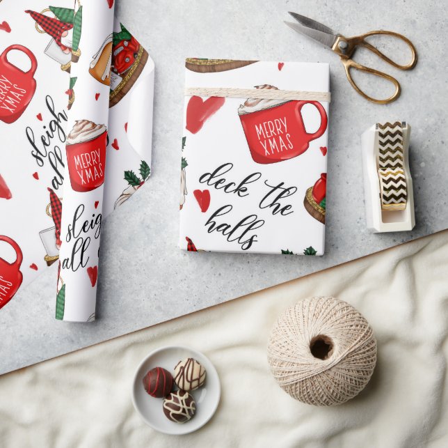 Deck The Halls Fun Food Christmas Wrapping Paper (Crafts)