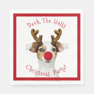Deck The Halls - Funny Dog - Christmas Party - Napkin