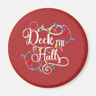 deck the halls holiday lights Christmas Magnet