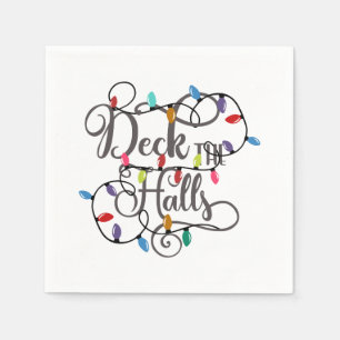 deck the halls holiday lights Christmas Napkin