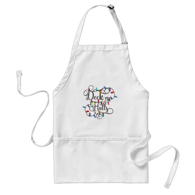 deck the halls holiday lights Christmas Standard Apron (Front)
