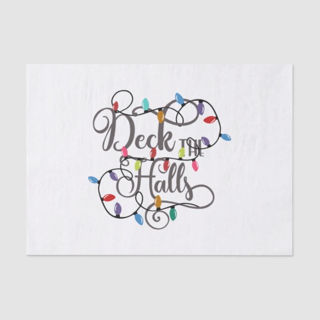 deck the halls holiday lights Christmas Tissue Paper (Front)