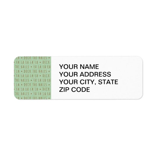 Deck the Halls Holiday Pattern Return Address Label