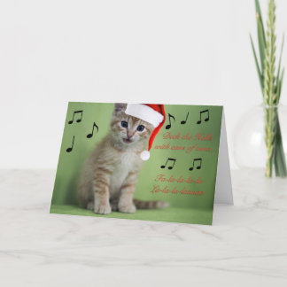 Deck the Halls Kitten Christmas Card