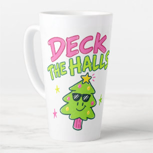 deck the halls latte mug