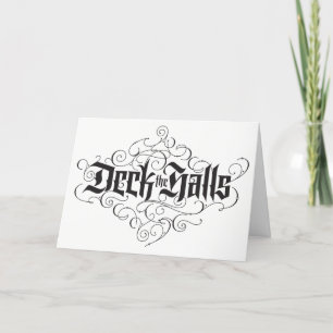 Deck the Halls Luxury Lettering Elegant in Black Holiday Card