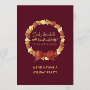 Deck the Halls Lyrics Design Invitation