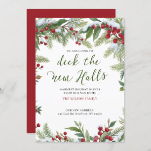 Deck The Halls New Address Moving  Holiday Card