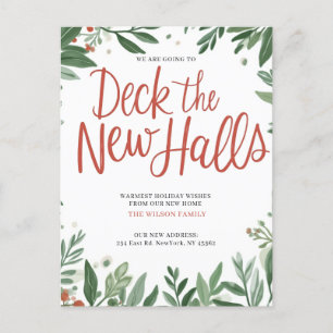 Deck The Halls New Address Moving  Holiday Postcard