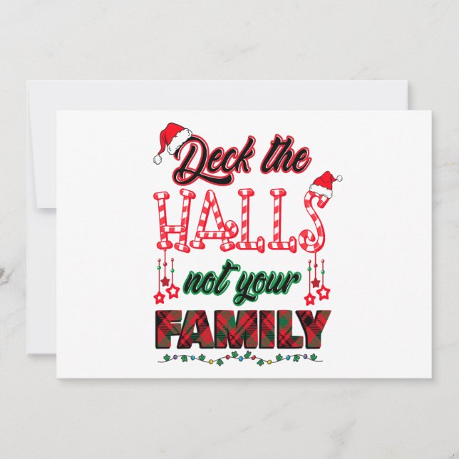 Deck The Halls Not Your Family Holiday Card (Front)