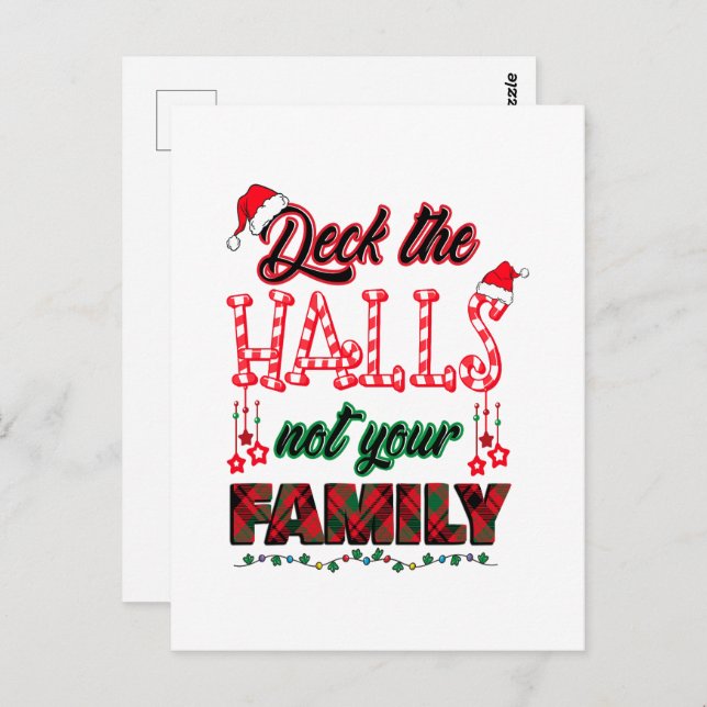 Deck The Halls Not Your Family Postcard (Front/Back)