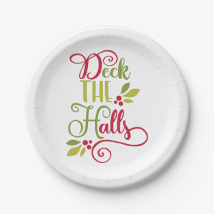 deck the halls paper plate