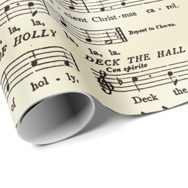 Deck the Halls Sheet Music Wrapping Paper (Roll Corner)