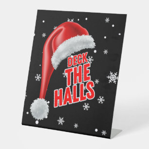 Deck The Halls Snow Collection Pedestal Sign
