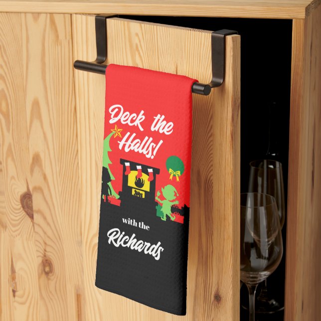 Deck The Halls Tea Towel (Thirds Fold)