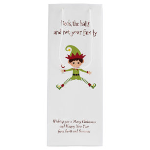 Deck the Halls Wine Funny Wine  Wine Gift Bag