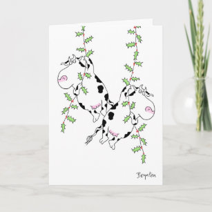 DECK THE HALLS WITH COWS AND HOLLY by Boynton Holiday Card