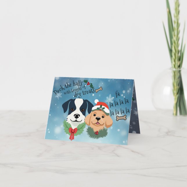"Deck the halls with Dog Treats" Customisable Card (Front)