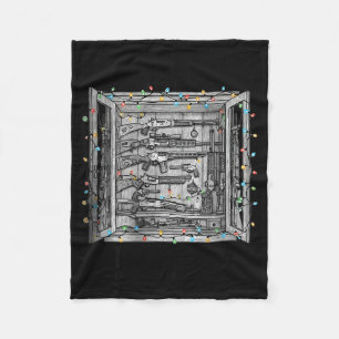 Deck The Halls With Guns & Ammo (on Back) Fleece Blanket