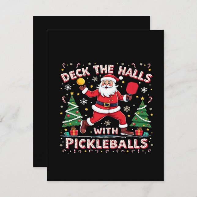 Deck The Halls With Pickleballs  Enclosure Card (Front/Back)