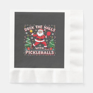 Deck The Halls With Pickleballs Napkin