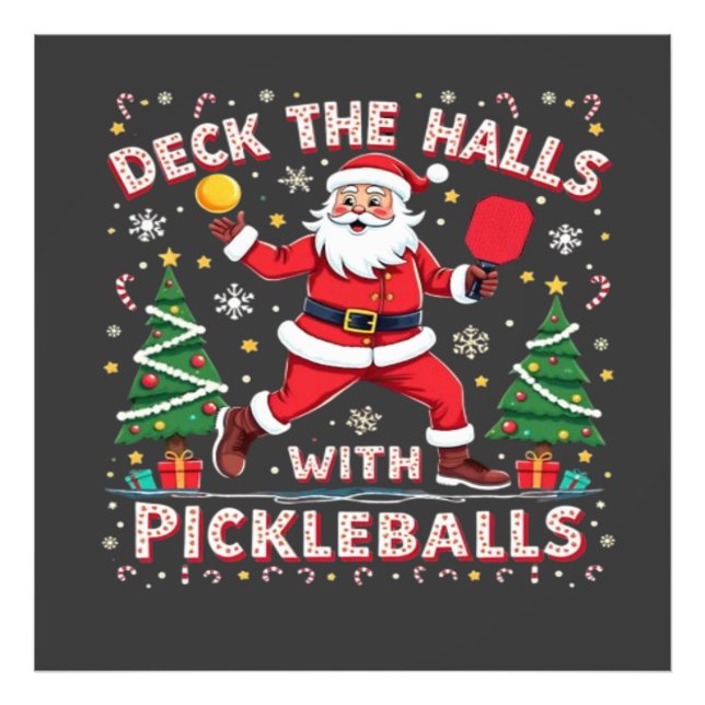 Deck The Halls With Pickleballs  Photo Print (Front)