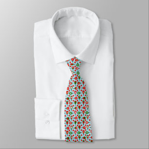 Deck the Halls with Pickleballs Red Green Blue Tie